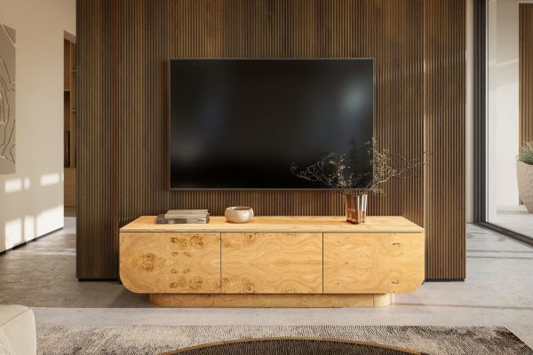 Gerudo TV oak burl roomset small