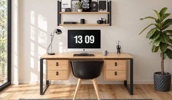 Homish Desk and Wall Shelf roomset 3 small
